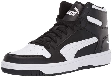 puma men's white black.